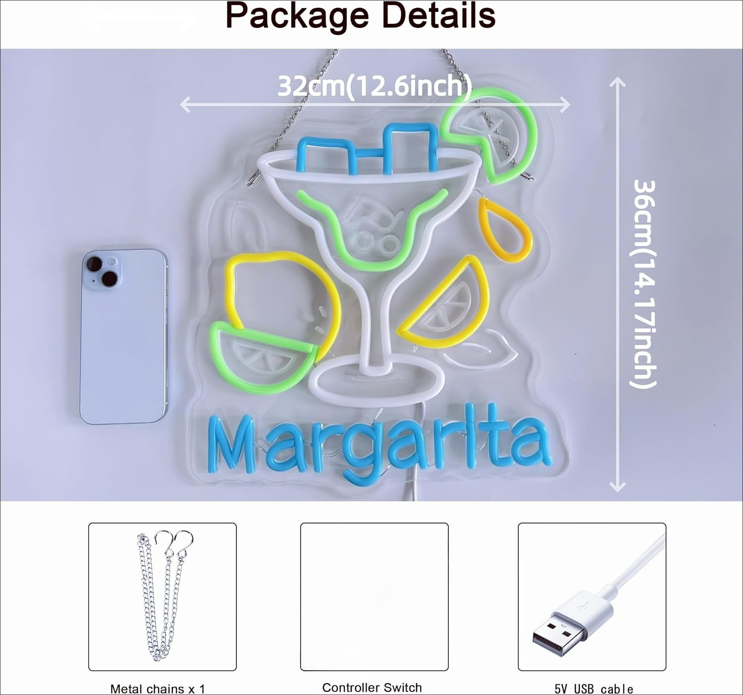 Margarita Neon Sign Wall Art D - Home Decor Light avis et prix
