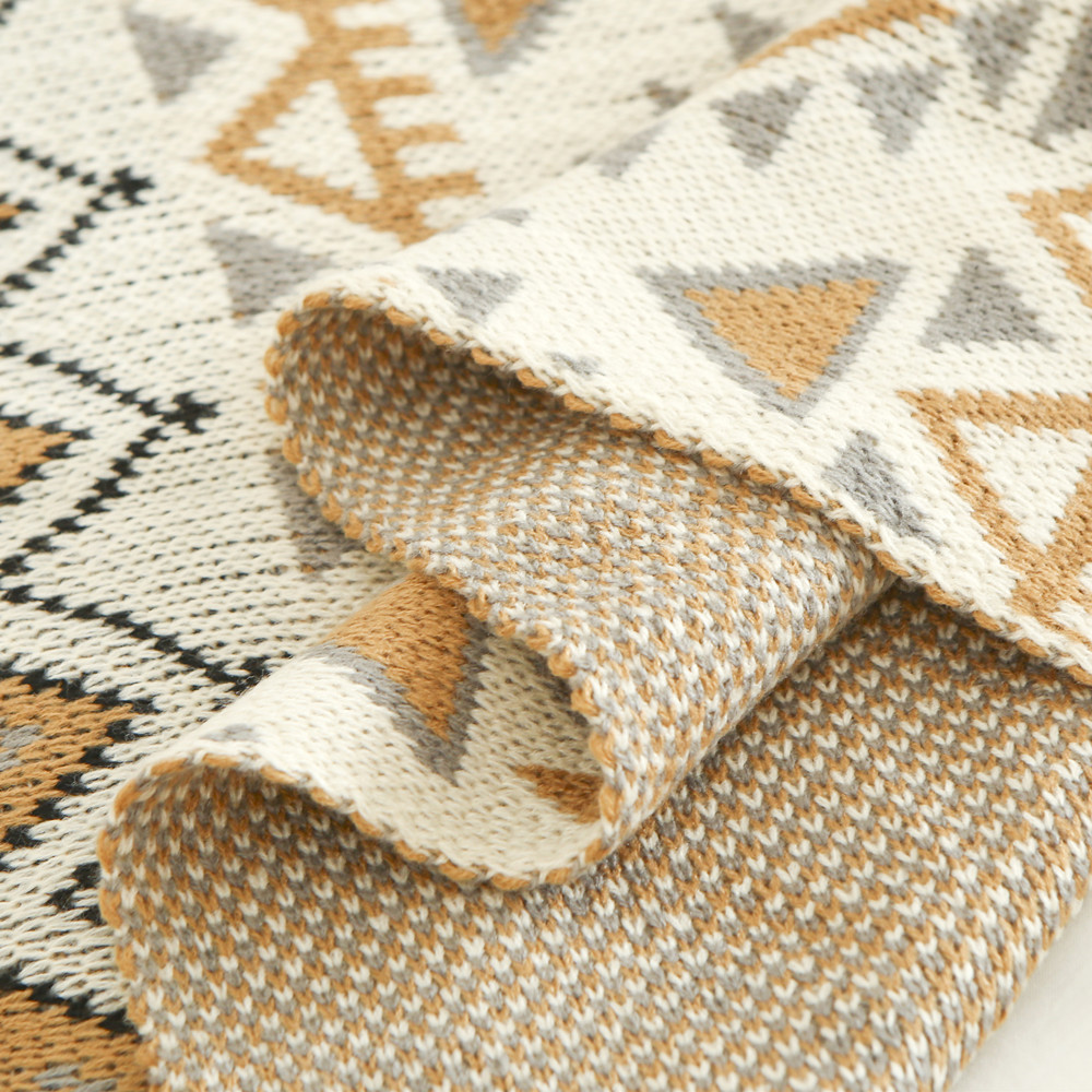 Bohemian Geometric Throw Blank - Neutral Throw Blanket avis et prix