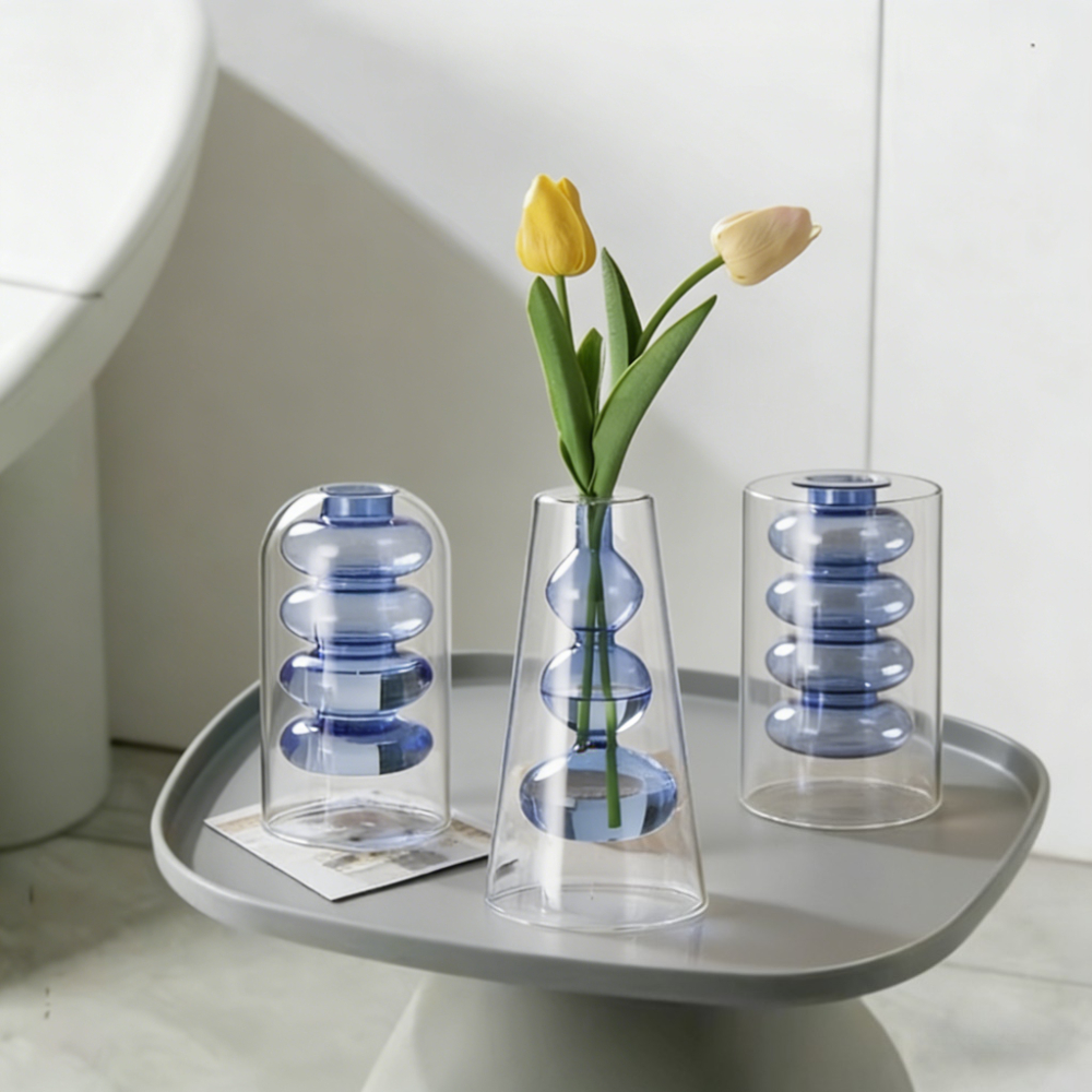 Creative Nordic Colorful Doubl - Glass Vase Nordic avis et prix