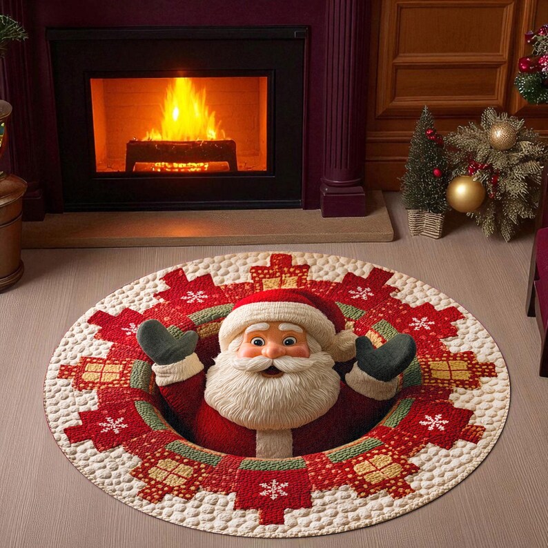 Christmas Santa Claus Round Do - Home Xmas Decor Ideas avis et prix