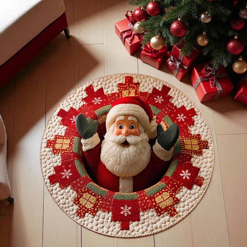 Christmas Santa Claus Round Do - Home Xmas Decor Ideas avis et prix