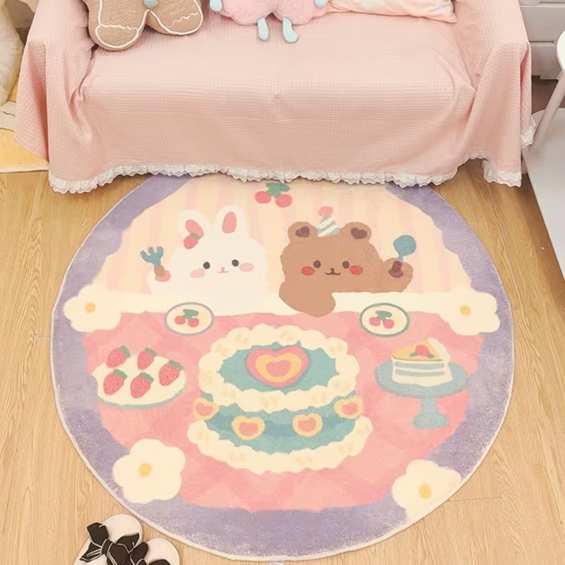 Cute Rabbit Bear Cake Print Ro - Home Decor Retailers avis et prix