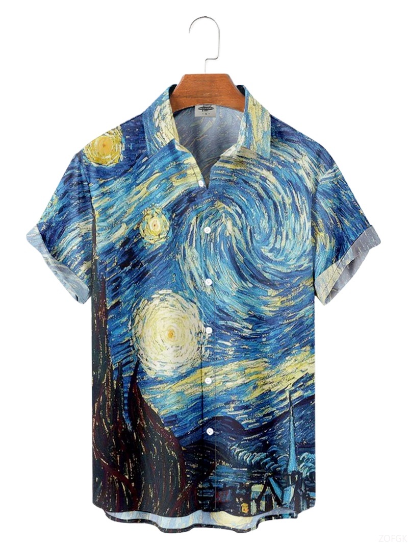 Men Shirts 3d Geometric Art Co - Abstract Oil Painting avis et prix