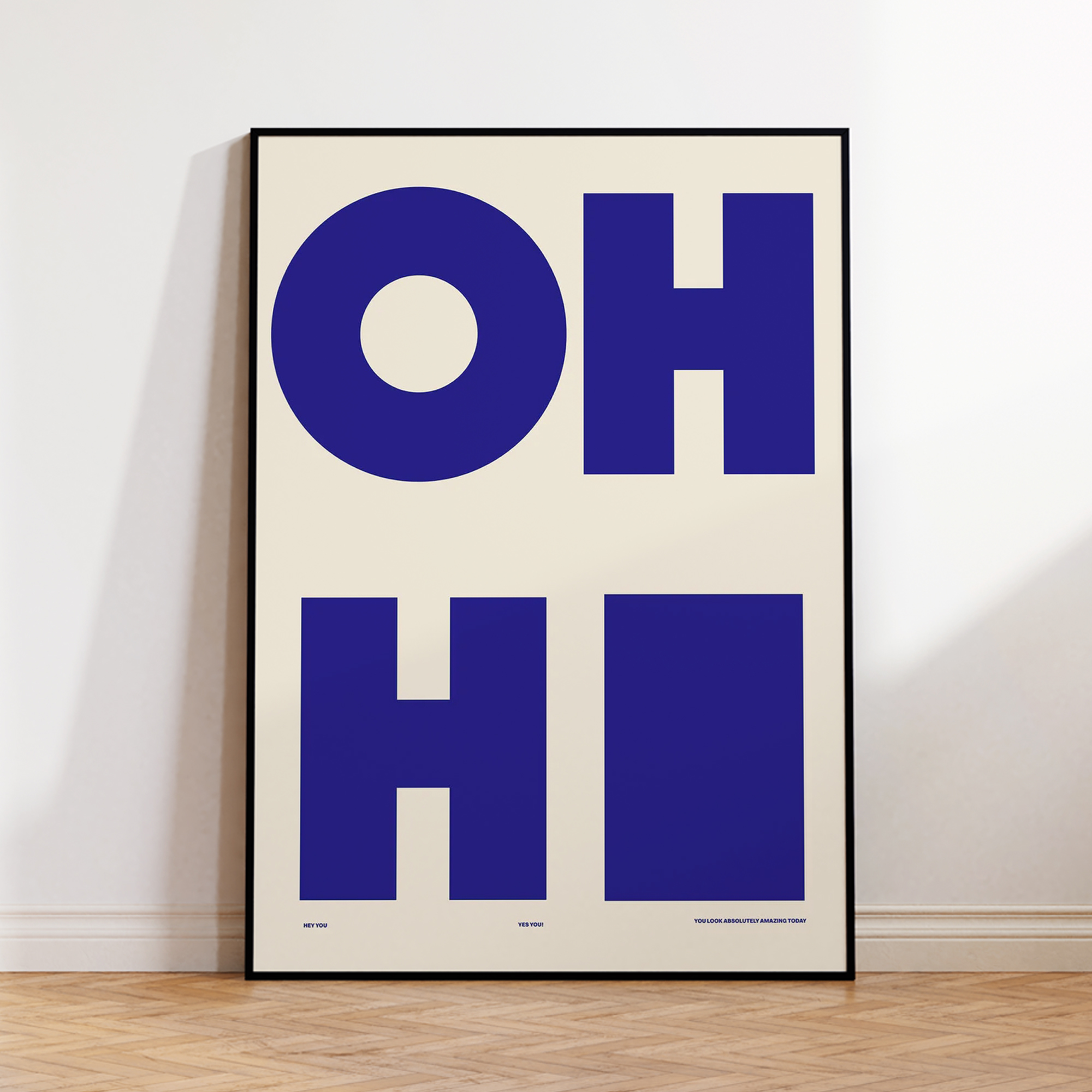 Modern,Minimalist OH HI Blue W - Home Decor On Wall avis et prix