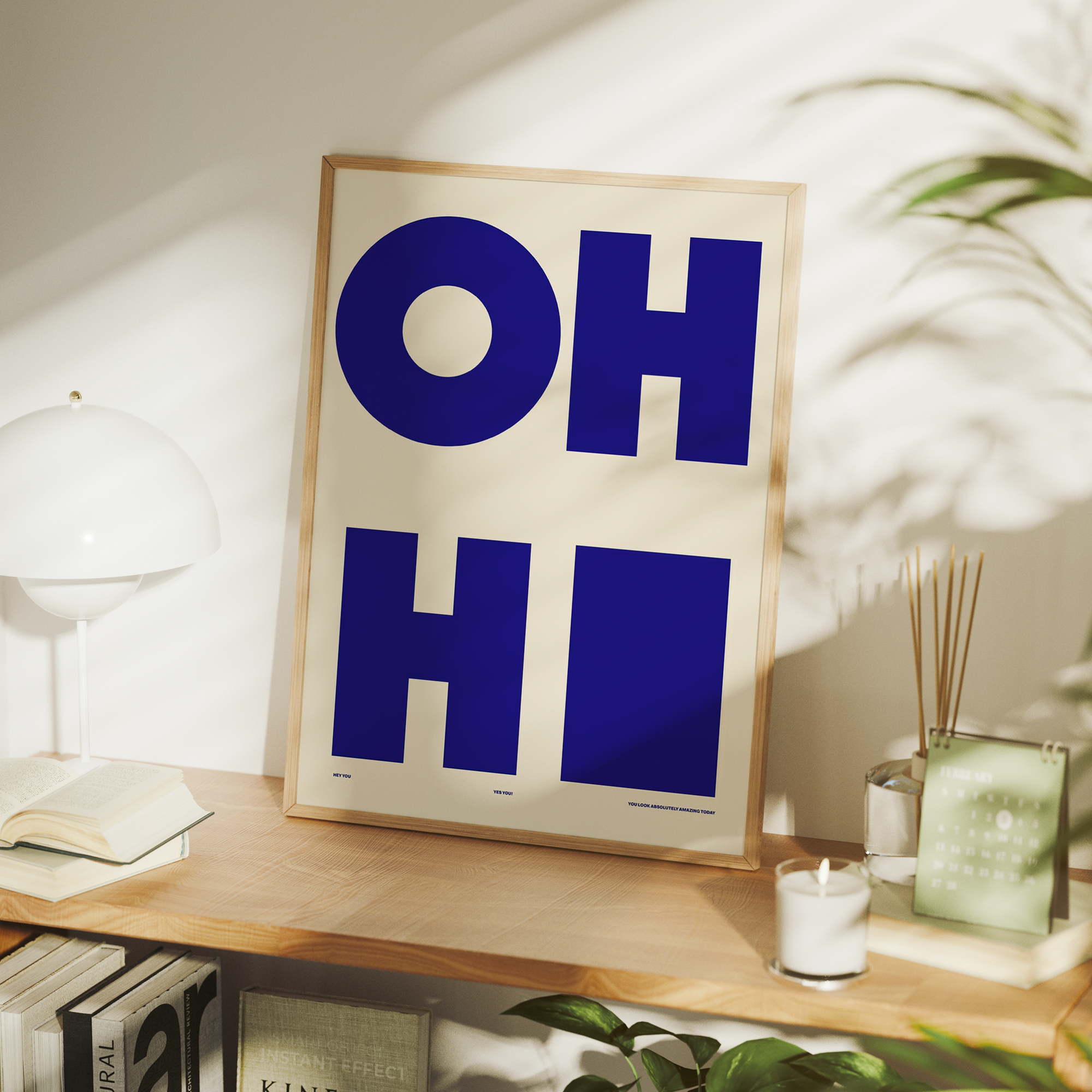 Modern,Minimalist OH HI Blue W - Home Decor On Wall avis et prix