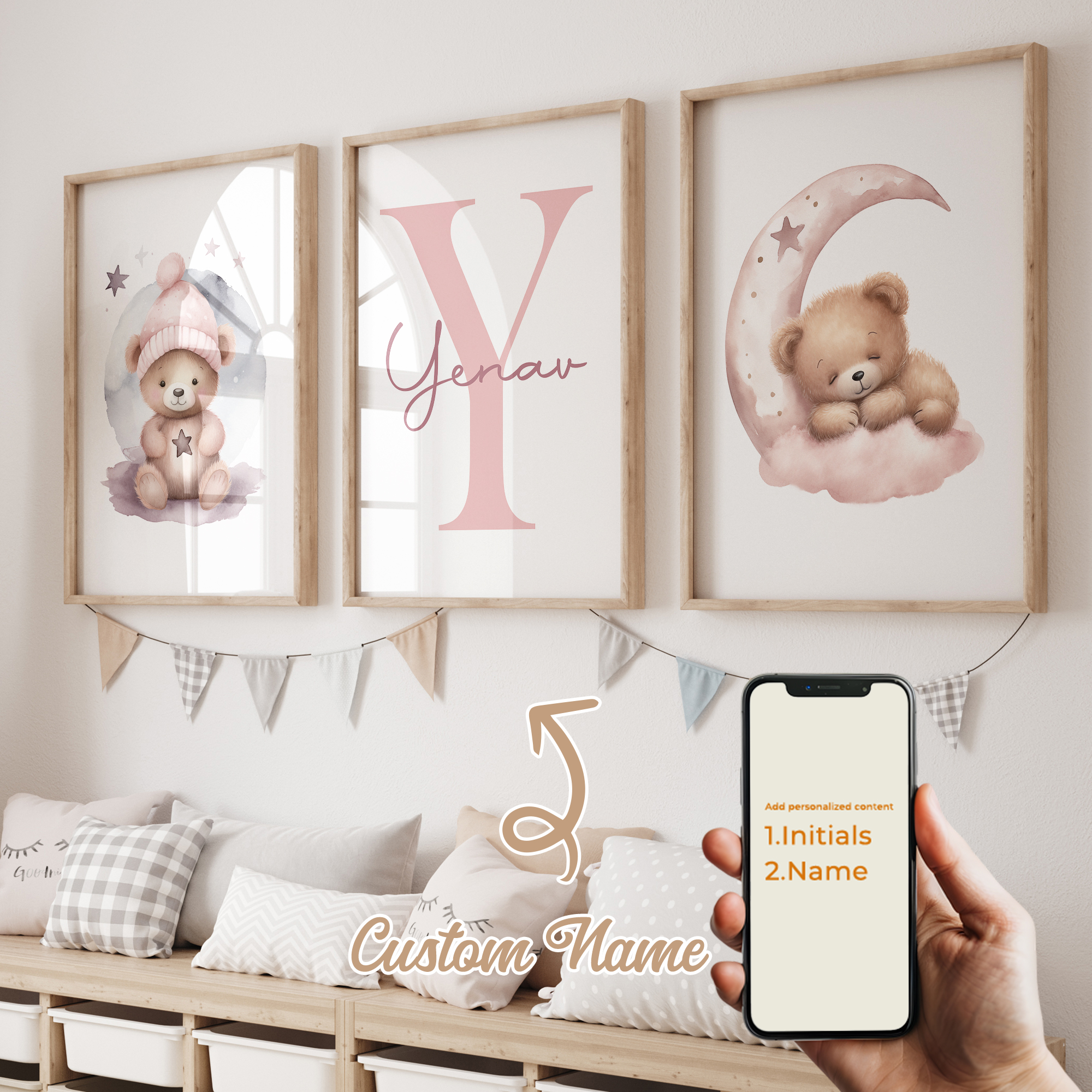 3pcs Personalized Custom Name  - Home Decor On Wall avis et prix