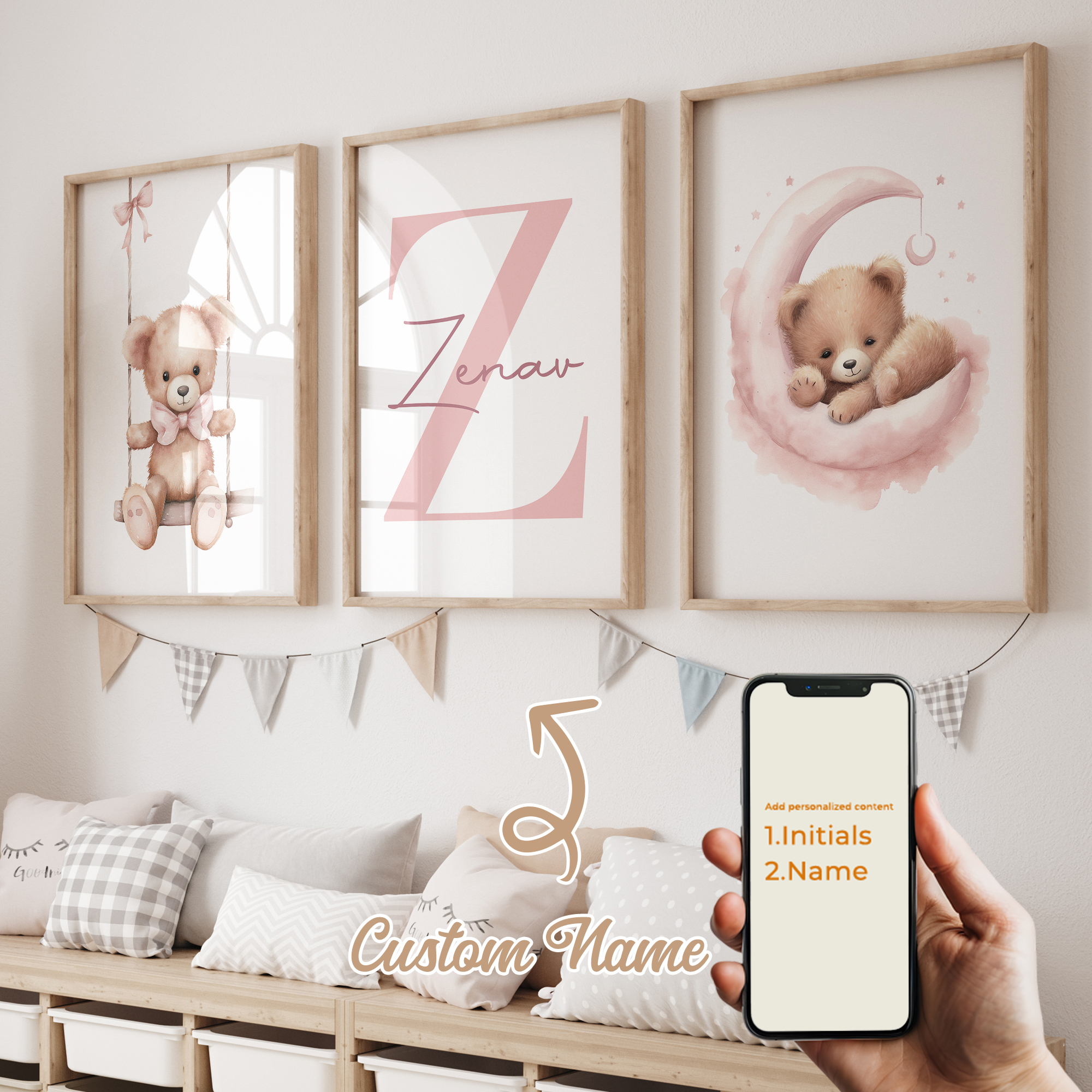3pcs Personalized Custom Name  - Home Decor On Wall avis et prix
