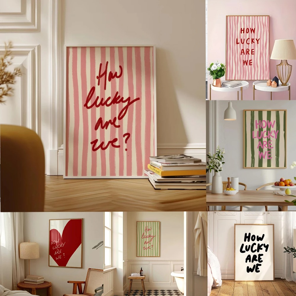 How Lucky Are We Pink Red Stri - Home Decor How To avis et prix