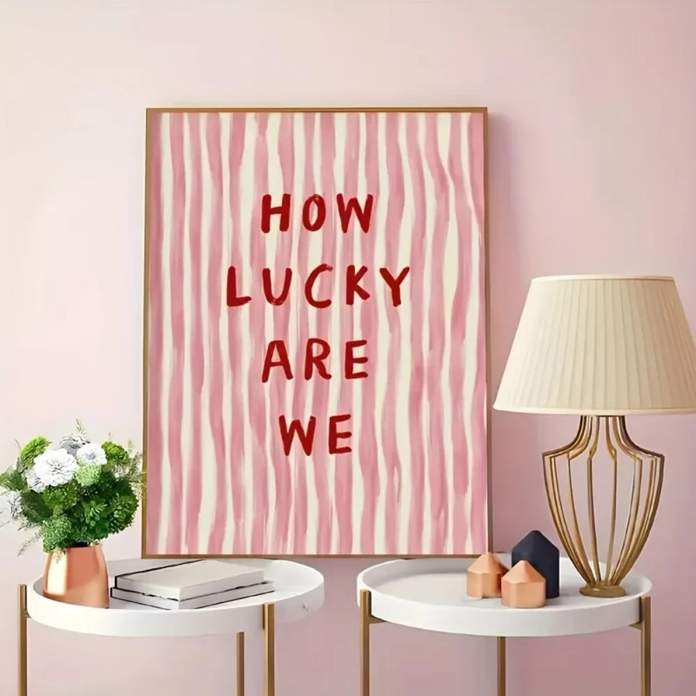 How Lucky Are We Pink Red Stri - Home Decor How To avis et prix