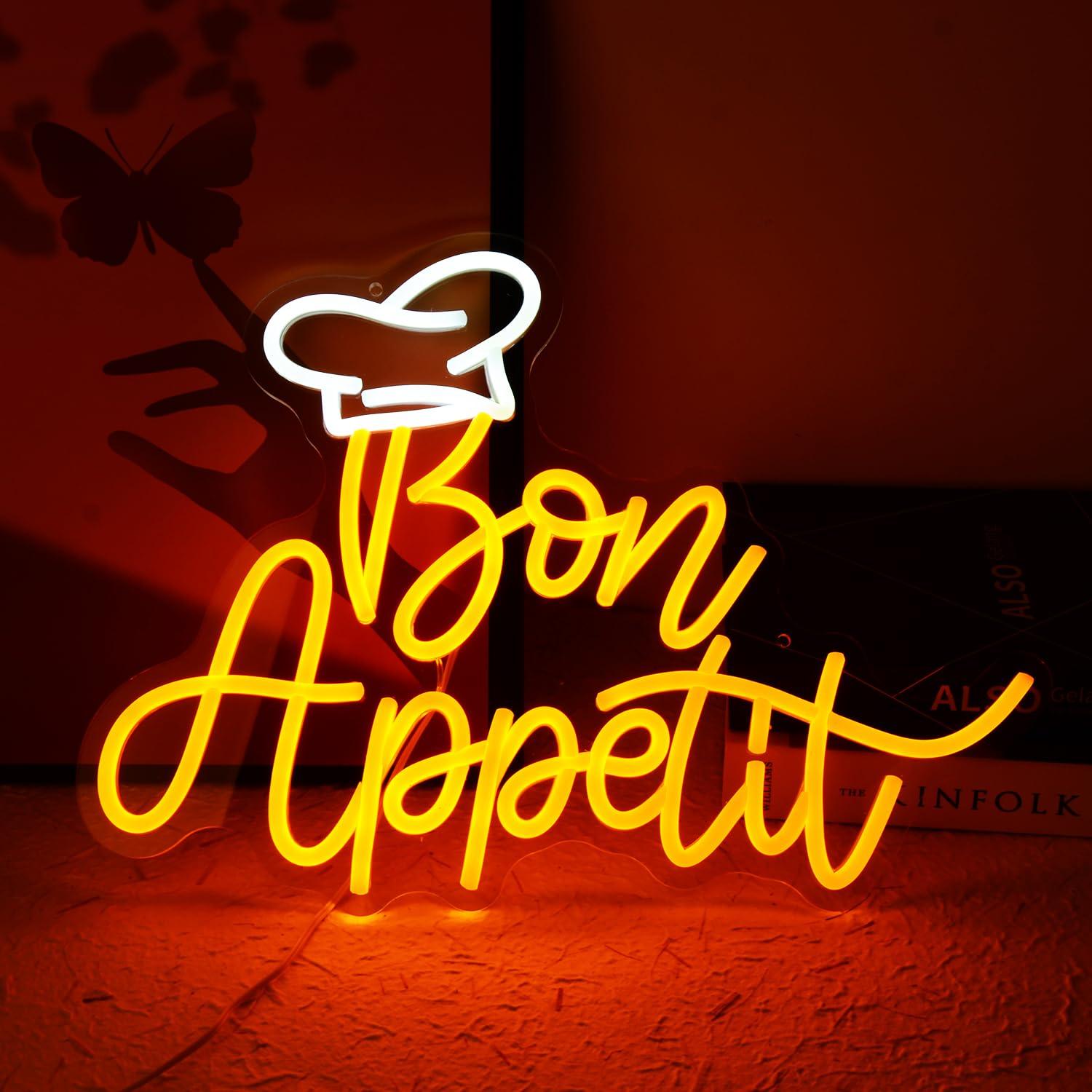 Bon Appetit Chef Hat Neon Sign - Home Decor Light avis et prix