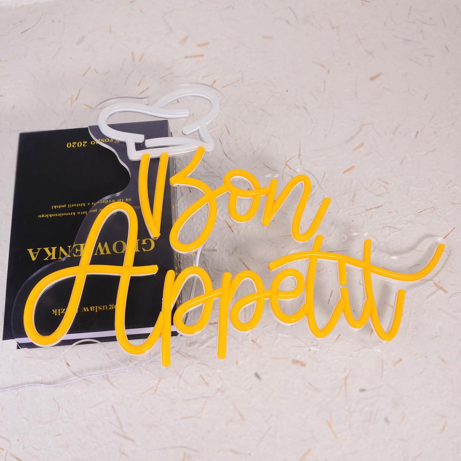 Bon Appetit Chef Hat Neon Sign - Home Decor Light avis et prix
