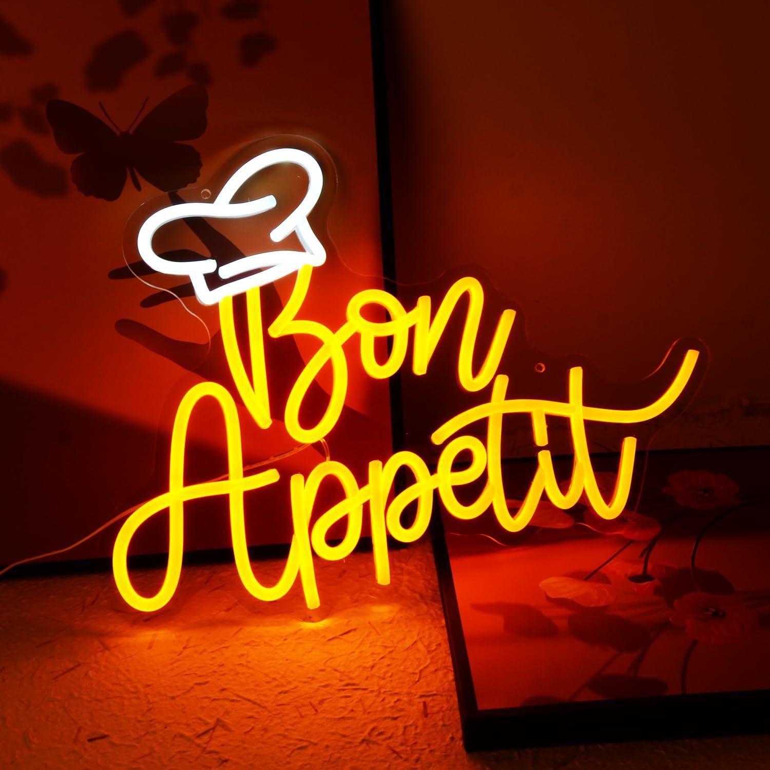 Bon Appetit Chef Hat Neon Sign - Home Decor Light avis et prix