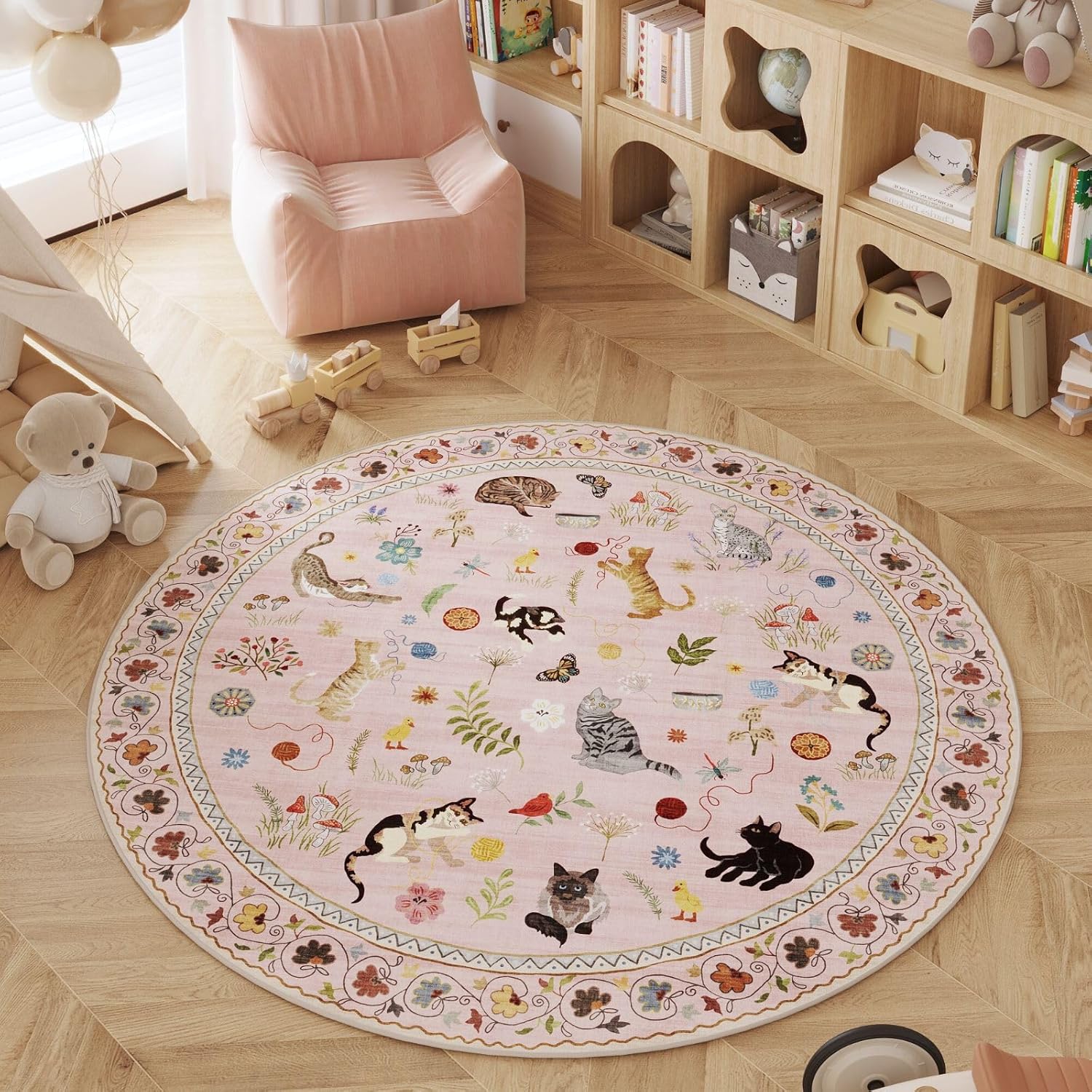 Boho Cute Cats Playing Round A - Home Decor Retailers avis et prix
