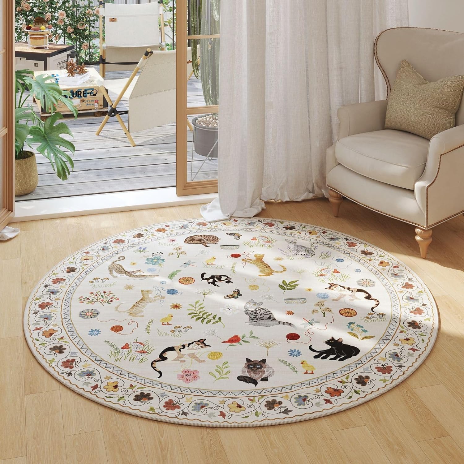 Boho Cute Cats Playing Round A - Home Decor Retailers avis et prix