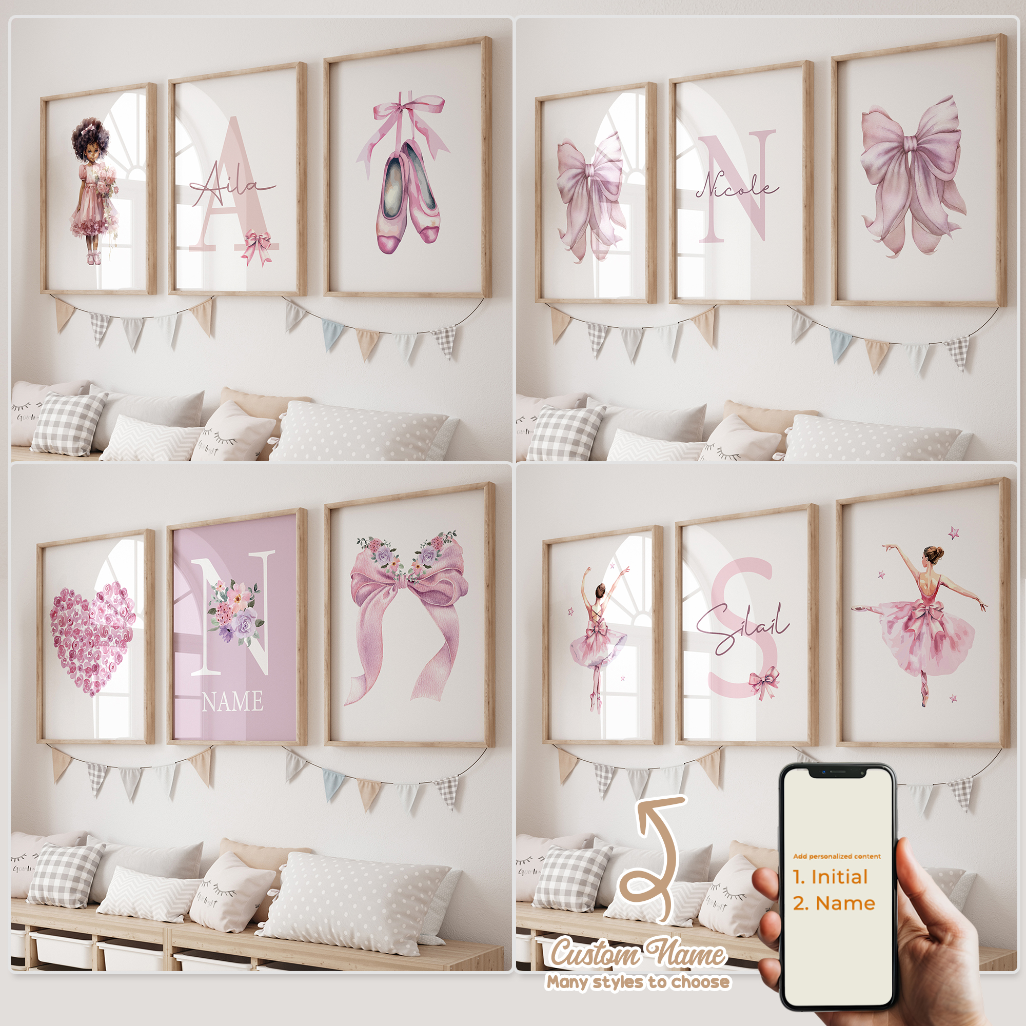 3pcs Personalized Custom Name  - Home Decor On Wall avis et prix