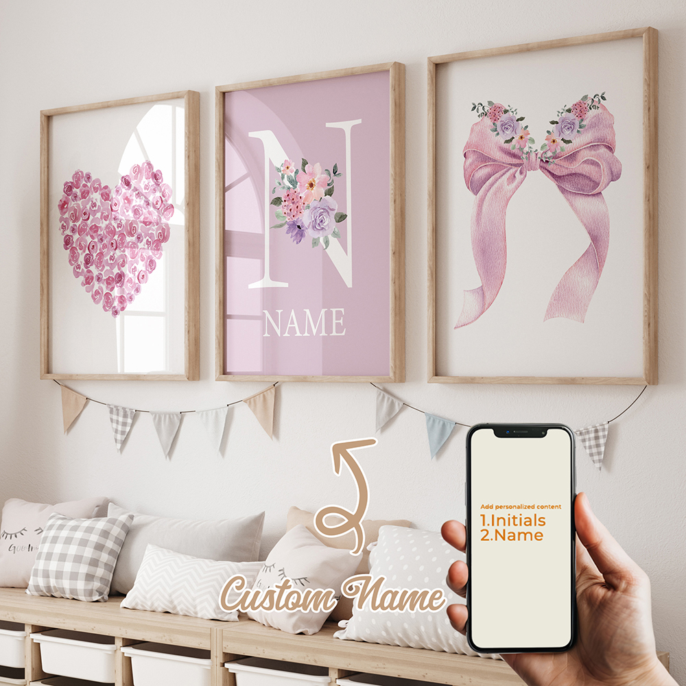3pcs Personalized Custom Name  - Home Decor On Wall avis et prix