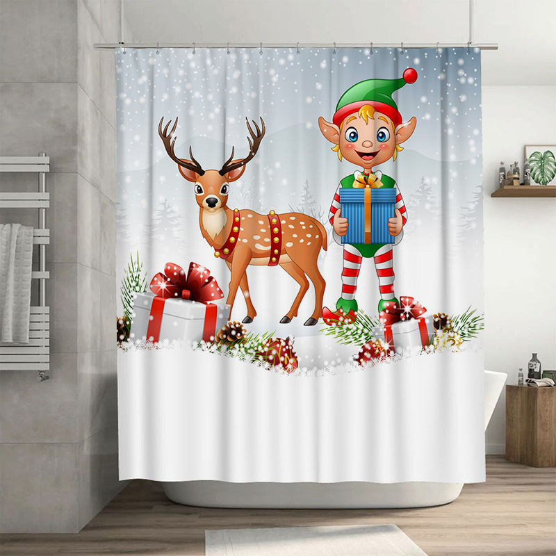 TU Christmas Deer Shower Curta - Home Xmas Decor Ideas avis et prix