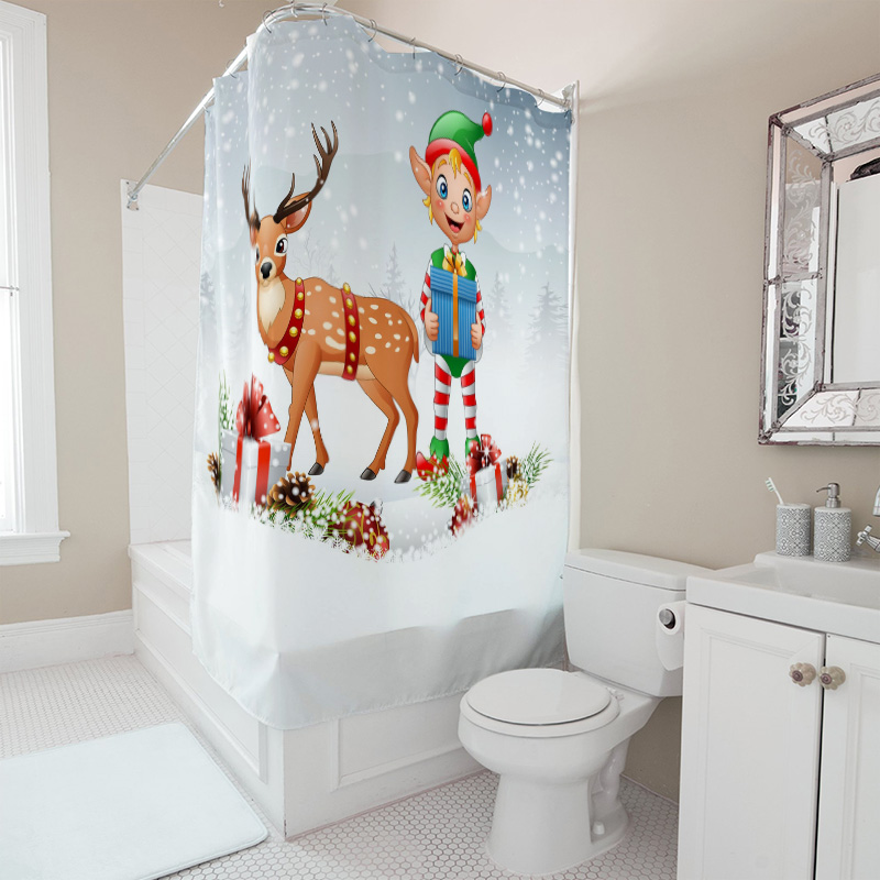 TU Christmas Deer Shower Curta - Home Xmas Decor Ideas avis et prix