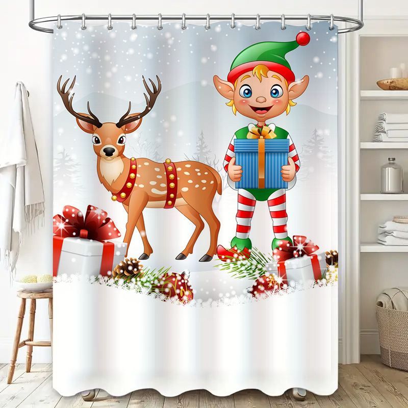 TU Christmas Deer Shower Curta - Home Xmas Decor Ideas avis et prix