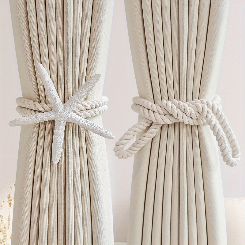 2PCS Natural Starfish Curtain  - Home Decor Curtains avis et prix