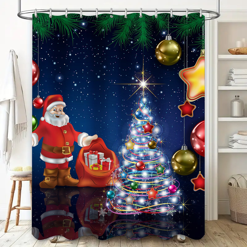 TU Christmas Shower Curtain Sa - Home Xmas Decor Ideas avis et prix