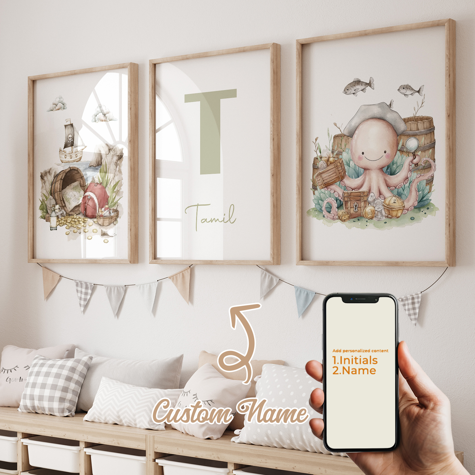 3pcs Personalized Custom Name  - Home Decor On Wall avis et prix