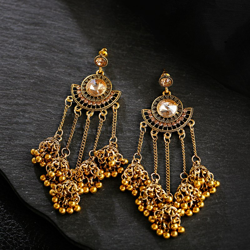 Indian Jhumka Earrings Gold Sl - Boho Wind Chimes avis et prix