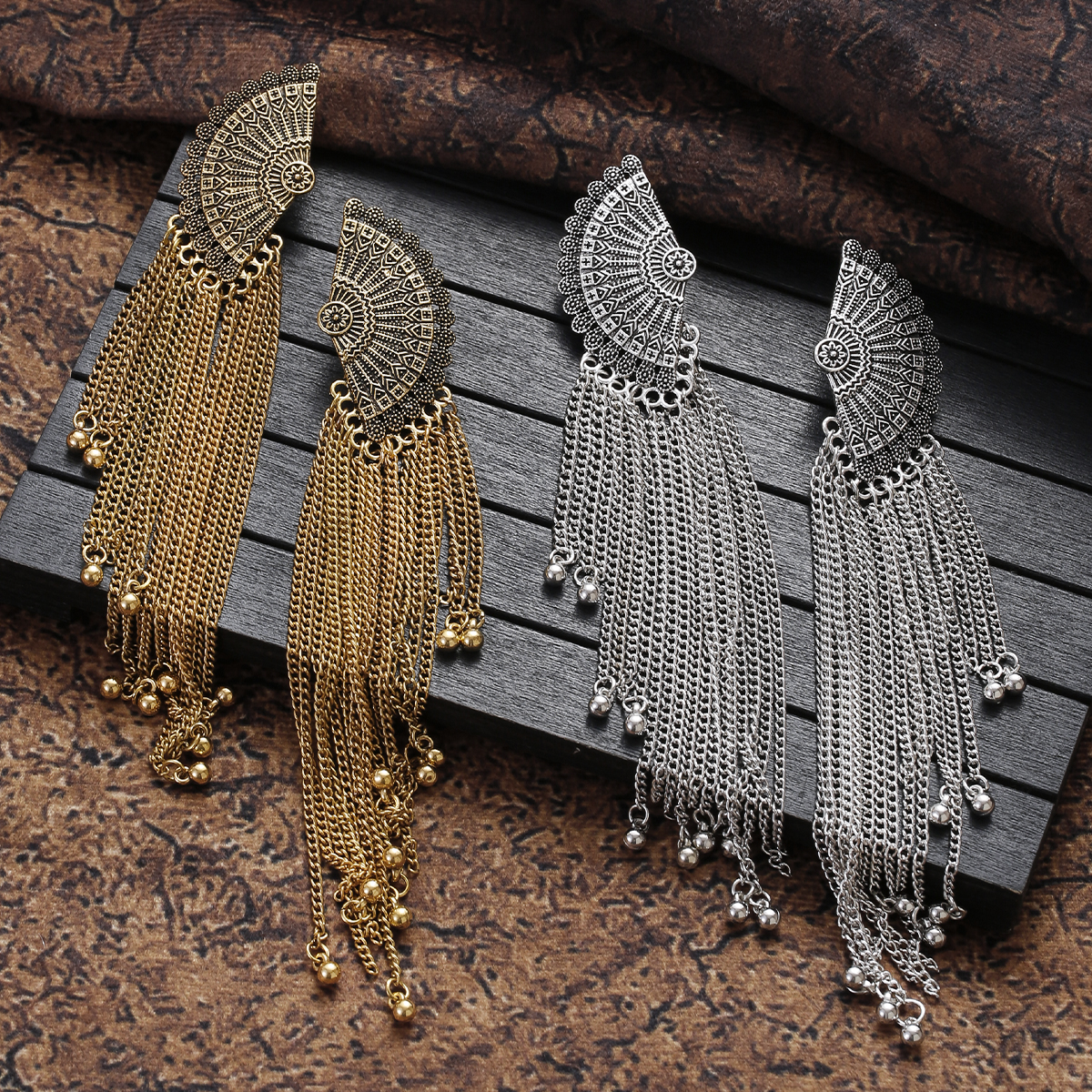 Indian Jhumka Earrings Gold Sl - Boho Wind Chimes avis et prix