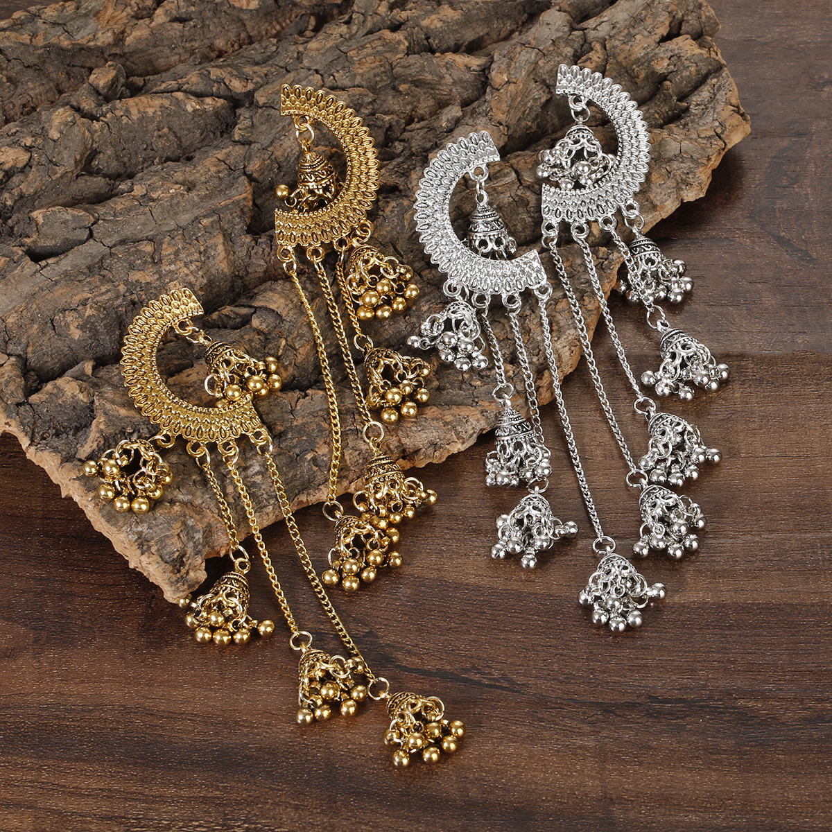 Indian Jhumka Earrings Gold Sl - Boho Wind Chimes avis et prix