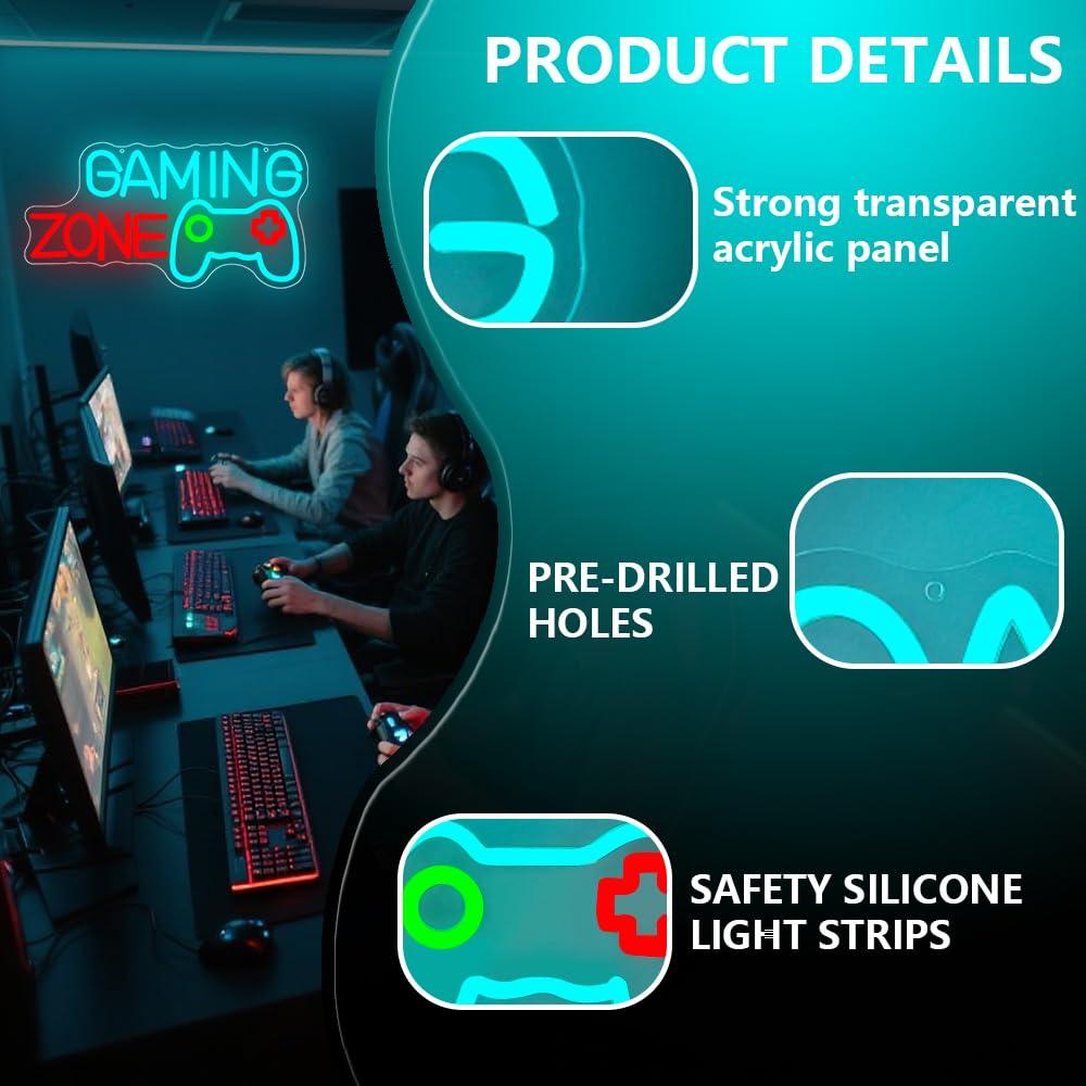Gaming Zone Neon Sign Dimmable - Home Decor Light avis et prix