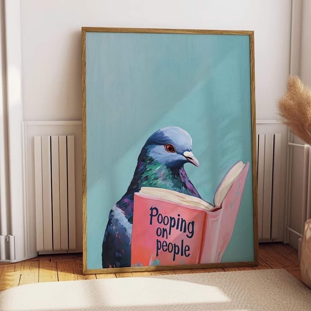 Modern Pigeon Reading Pooping  - Home Decor On Wall avis et prix