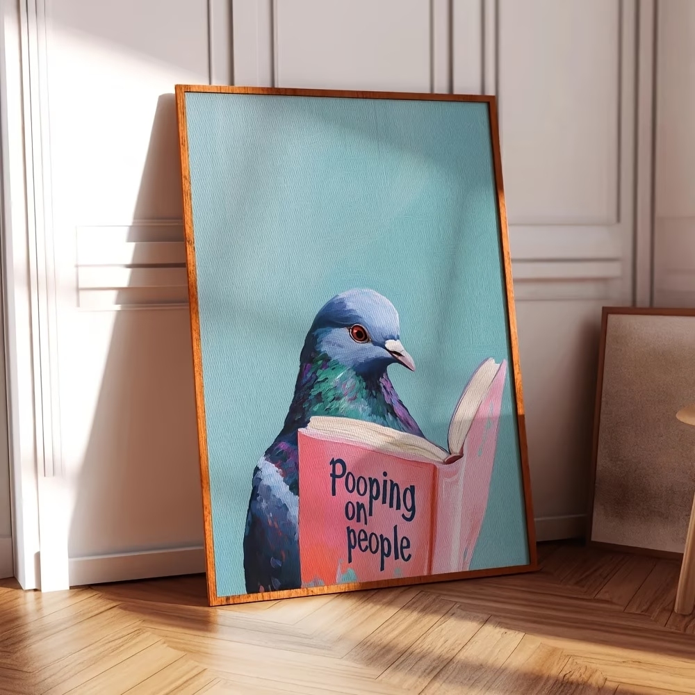 Modern Pigeon Reading Pooping  - Home Decor On Wall avis et prix