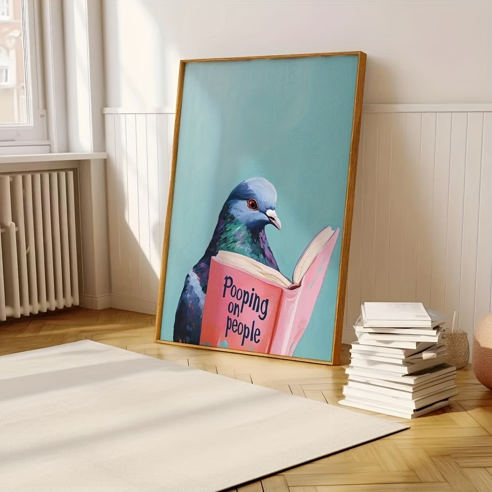 Modern Pigeon Reading Pooping  - Home Decor On Wall avis et prix