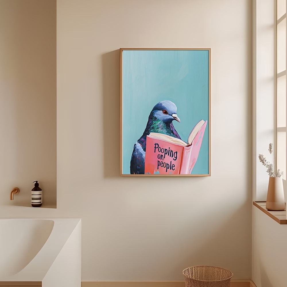 Modern Pigeon Reading Pooping  - Home Decor On Wall avis et prix