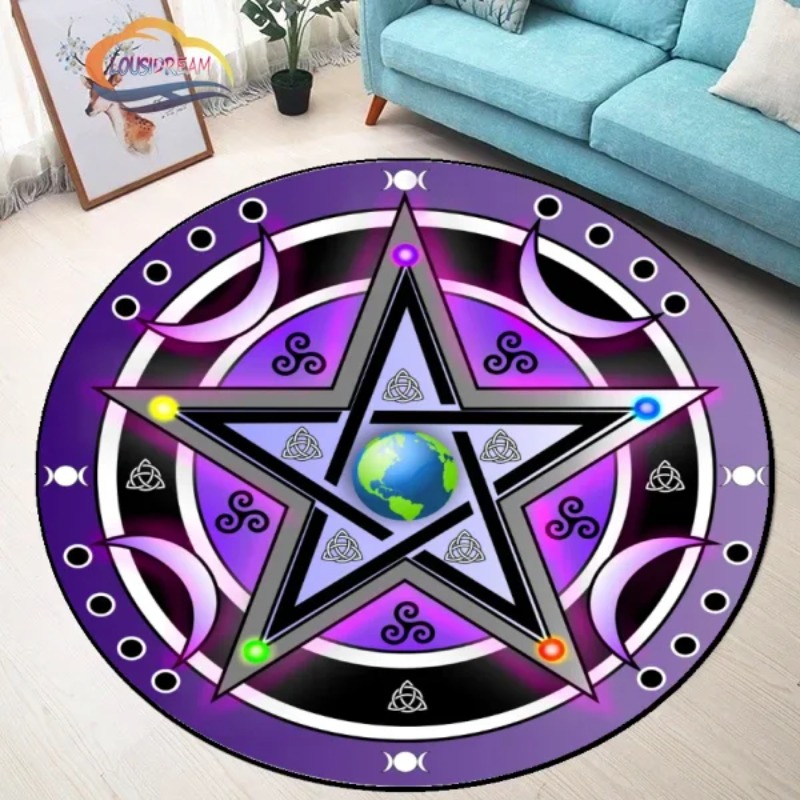 Round Black White Pentagram Ma - Home Decor Retailers avis et prix