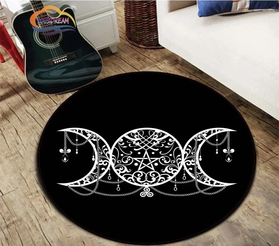 Round Black White Pentagram Ma - Home Decor Retailers avis et prix