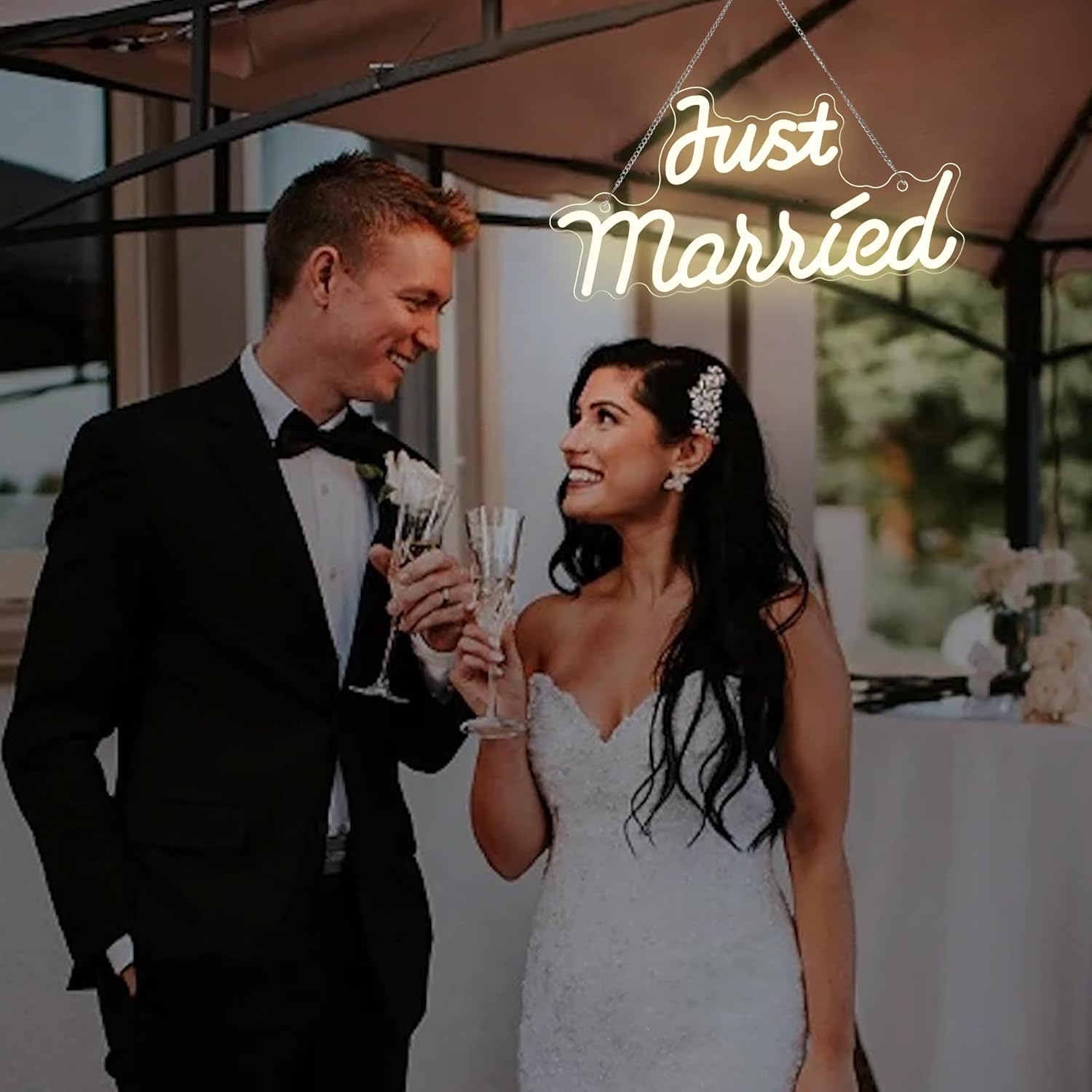 Just Married Neon Sign USB Dim - Home Decor Light avis et prix