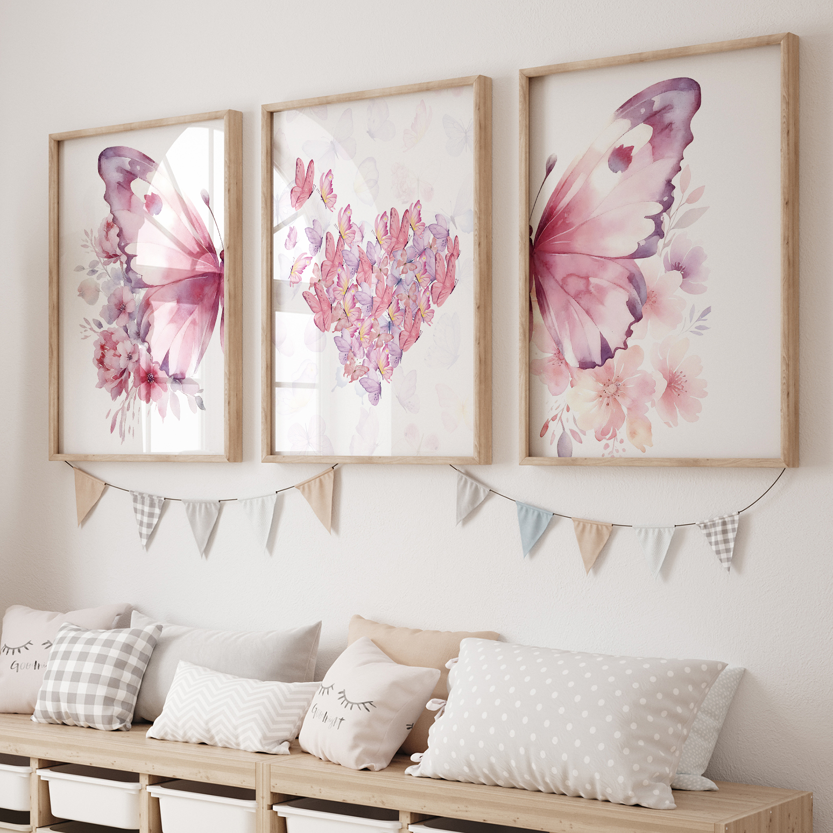 3pcs Cartoon Children Pink Lov - Home Decor On Wall avis et prix