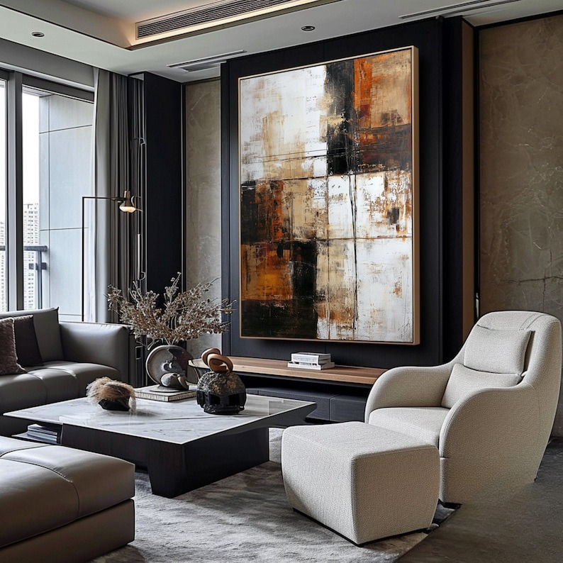 Original Modern Abstract Brown - Abstract Oil Painting avis et prix