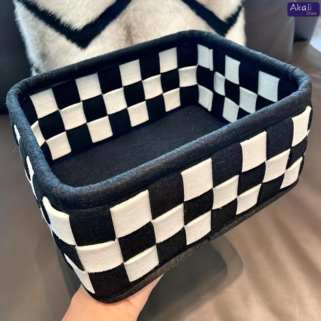 2026Black and White Checkered  - Home Decor In avis et prix