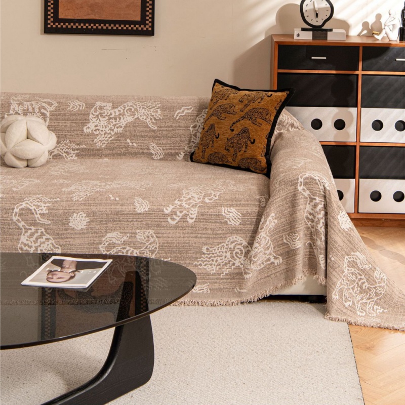 Wabi-Sabi Jacquard Sofa Cover  - Neutral Throw Blanket avis et prix