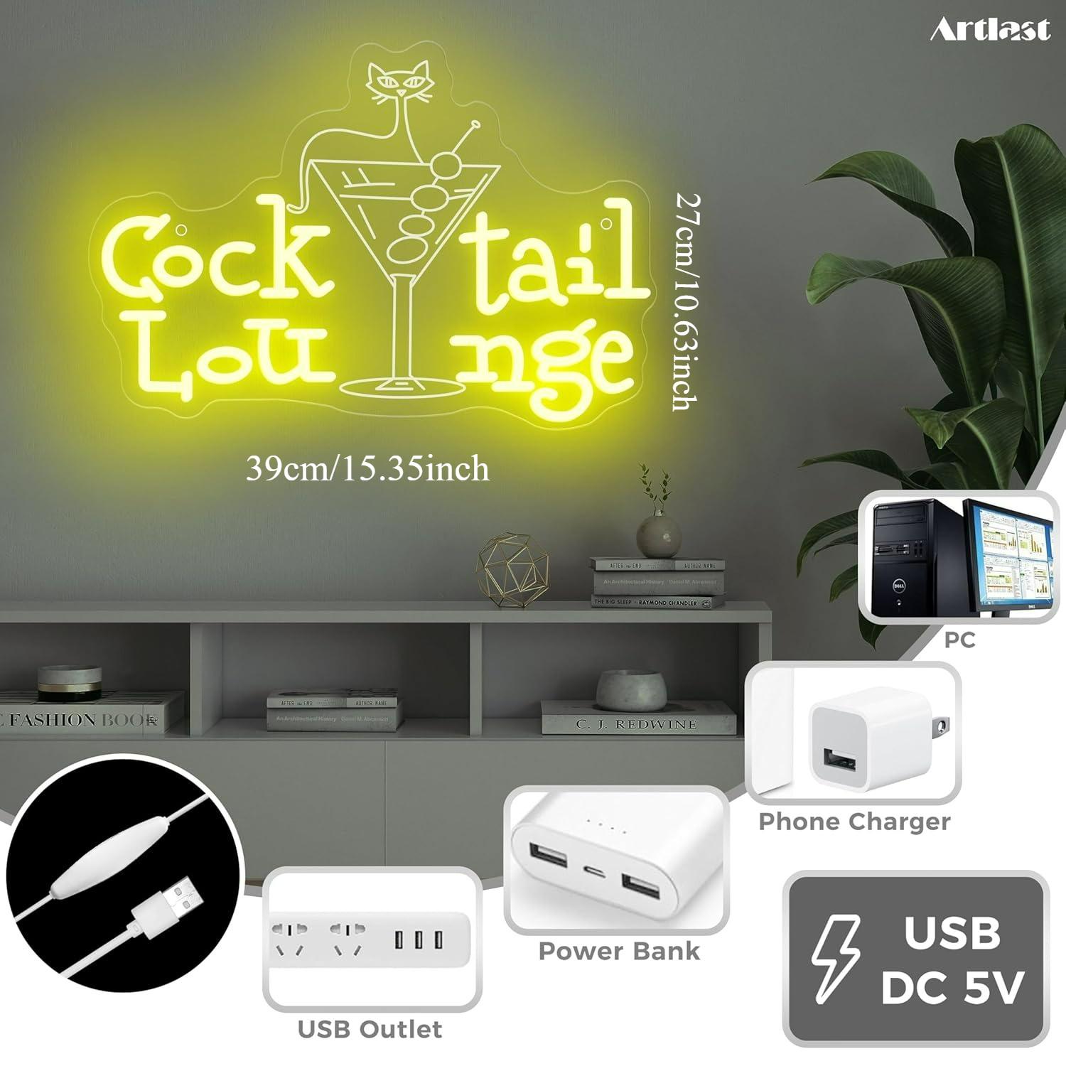 Cocktail Lounge Neon Sign Dimm - Home Decor Light avis et prix