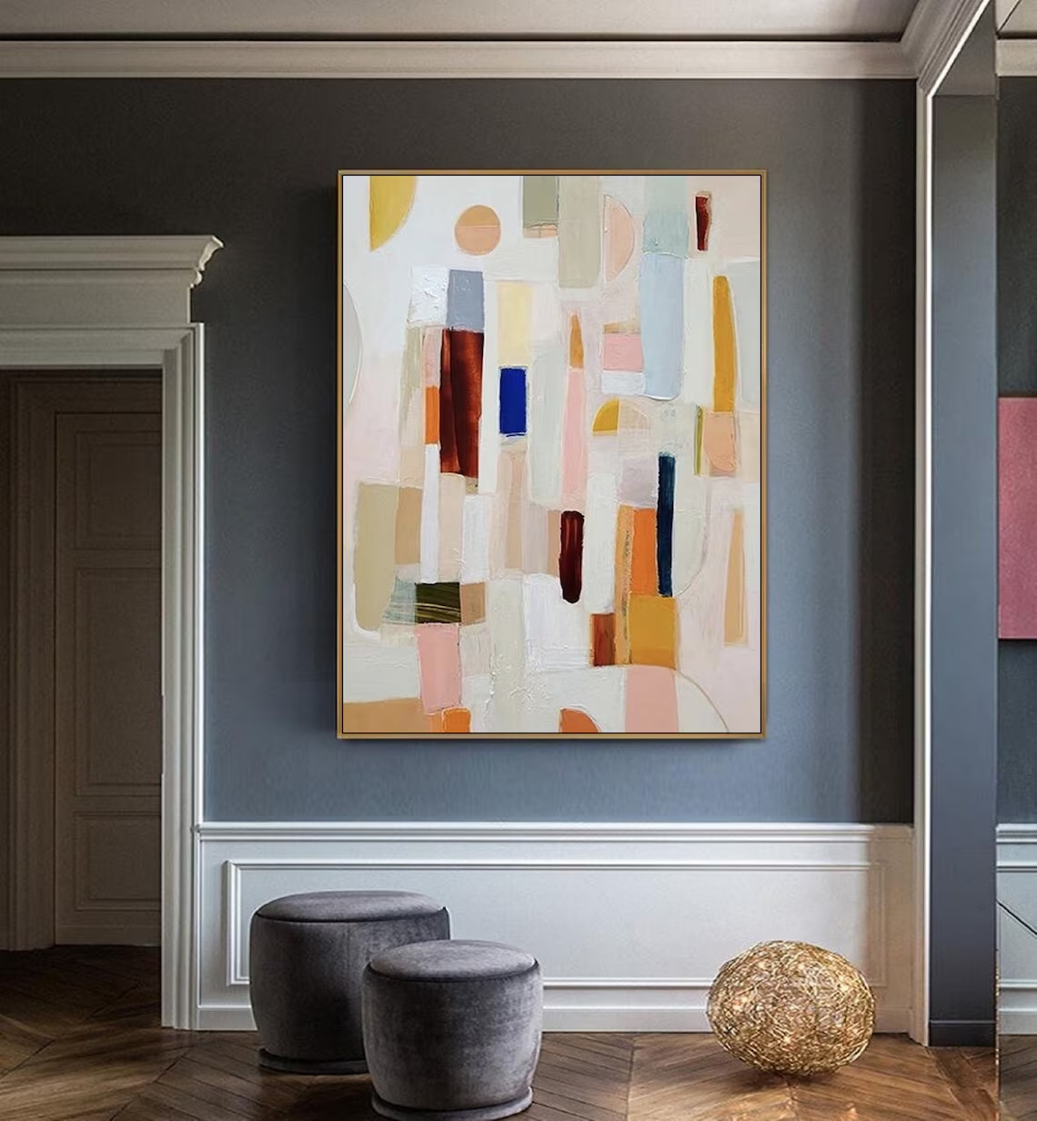Neutral color abstract paintin - Abstract Oil Painting avis et prix